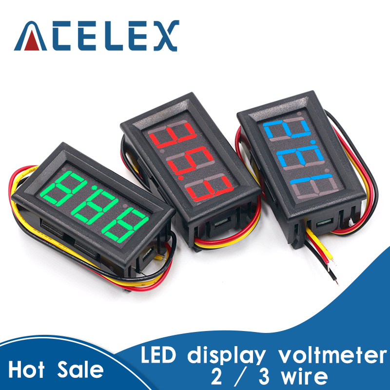 0.56 Inch Mini Red Green Blue LED Display Panel Voltage Meter Voltmeter Home Use Voltage 3 Three Digital DC 4.5V 30V 2 / 3 Wires