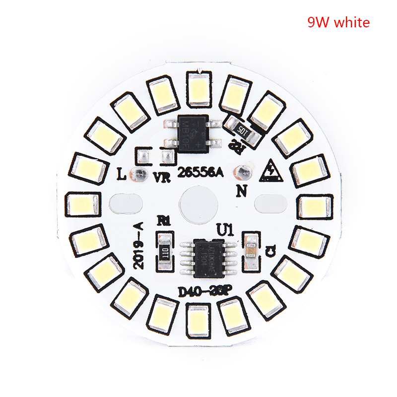 220v led lamp patch lamp smd plaat ronde module lichtbronplaat voor gloeilamp: 9w witte