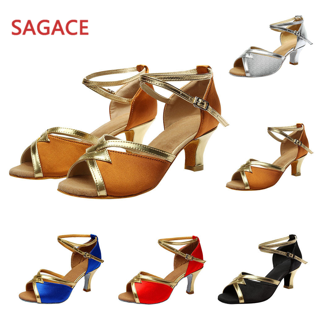 SAGACE Women's Sandalss Women Solid Rumba Waltz Prom Ballroom Latin Salsa Dance Shoes Sandals L0119