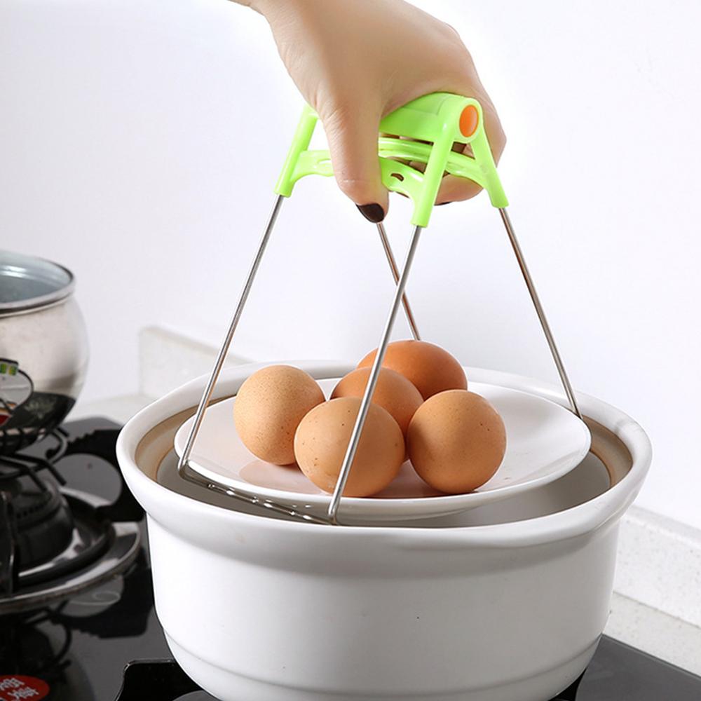 Opvouwbare Hete Kom Clip Pot Rvs Schotel Houder Stoomboot Tong Siliconen Oven Mitt Keuken Gereedschap Anti Proximity handschoenen