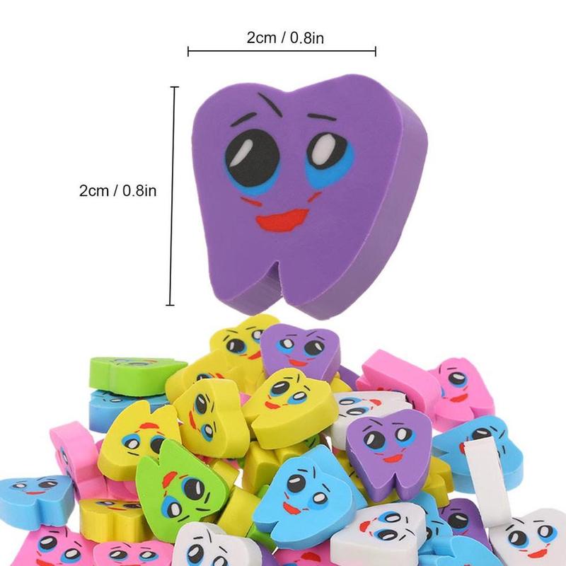 50pcs/bag Molar Shaped Tooth Rubber Erasers Dentist Dental Clinic School Great For Kids