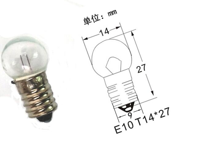 Cuentas de lámpara pequeñas E10, 100 V, 1,5 V, 2,5 v, 0.3A, cuentas de lámpara de señal de bombilla pequeña E10, 3,8 V, 4,8 V, 6,0 V, 6,2 unids/lote