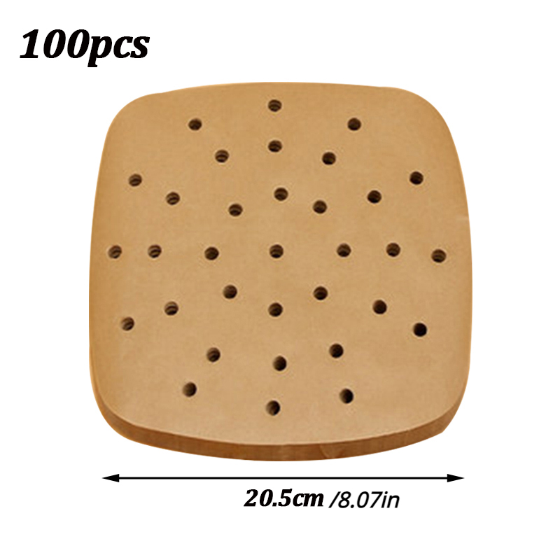 Luchtfriteuse Papier Wegwerp Luchtfriteuse Perkamentpapier Liners Antiaanbaklaag Stoomvoeringen voor Oven Magnetron Stoommand: green