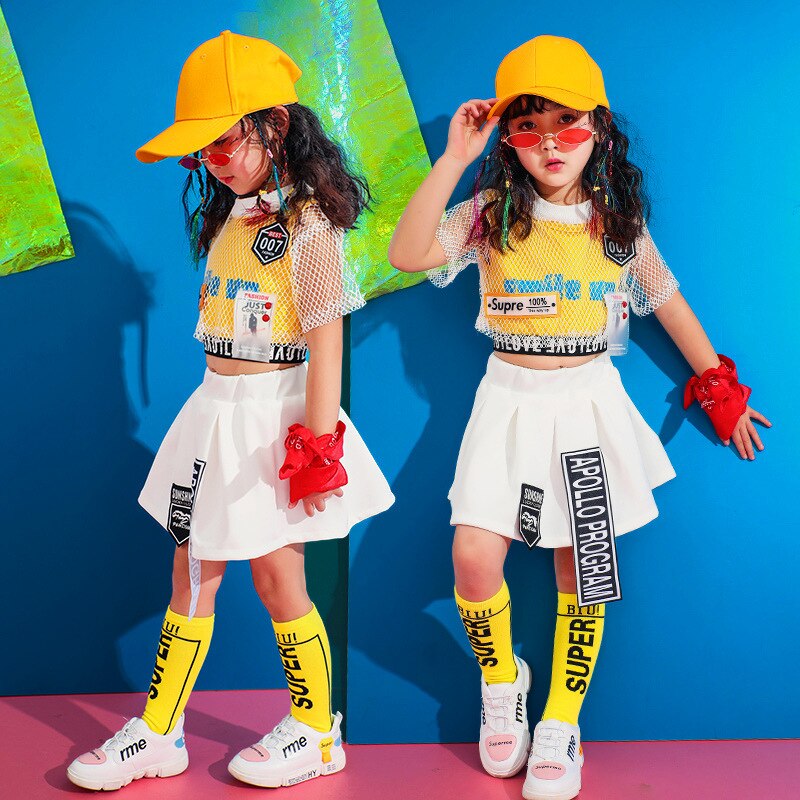 Enfants moderne Jazz Hip Hop danse vêtements vêtements costume carnaval Costumes pour filles salle de bal danse jupe Cheerleading tenues enfants