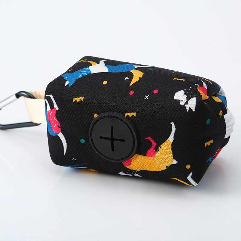 Dog Poop Bag Holder Leash Attachment - Poop Bag Dispenser for Leash -Pet Waste Bag Dispenser Fabric, Dog Bag Dispenser for Dogs