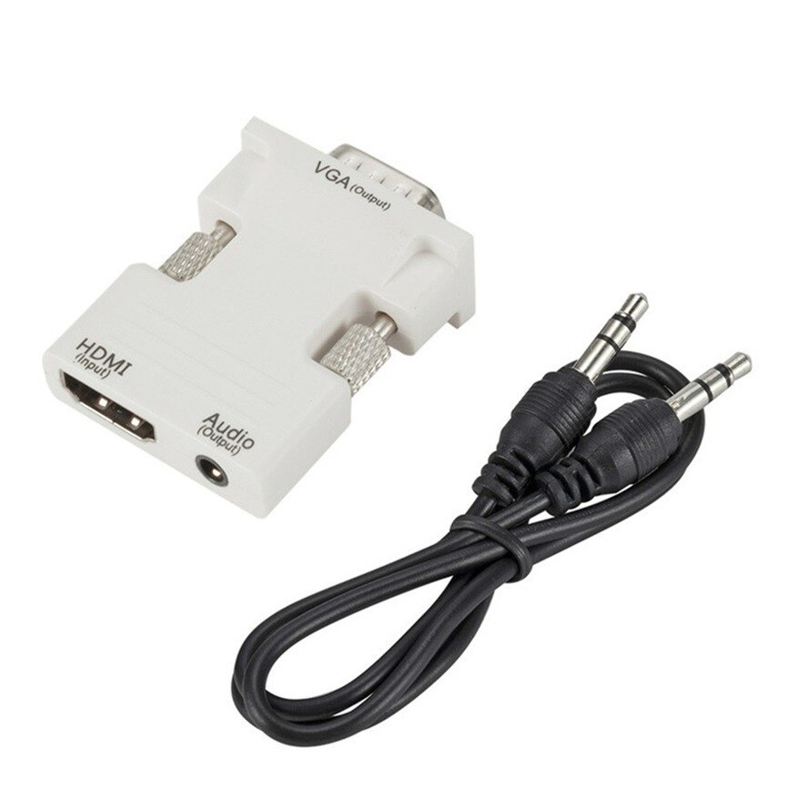 Grwibeou hdmi-compatible to vga adapter cable, male to female, hd to vga adapter, 1080p digital-analog video/audio for tablet pc