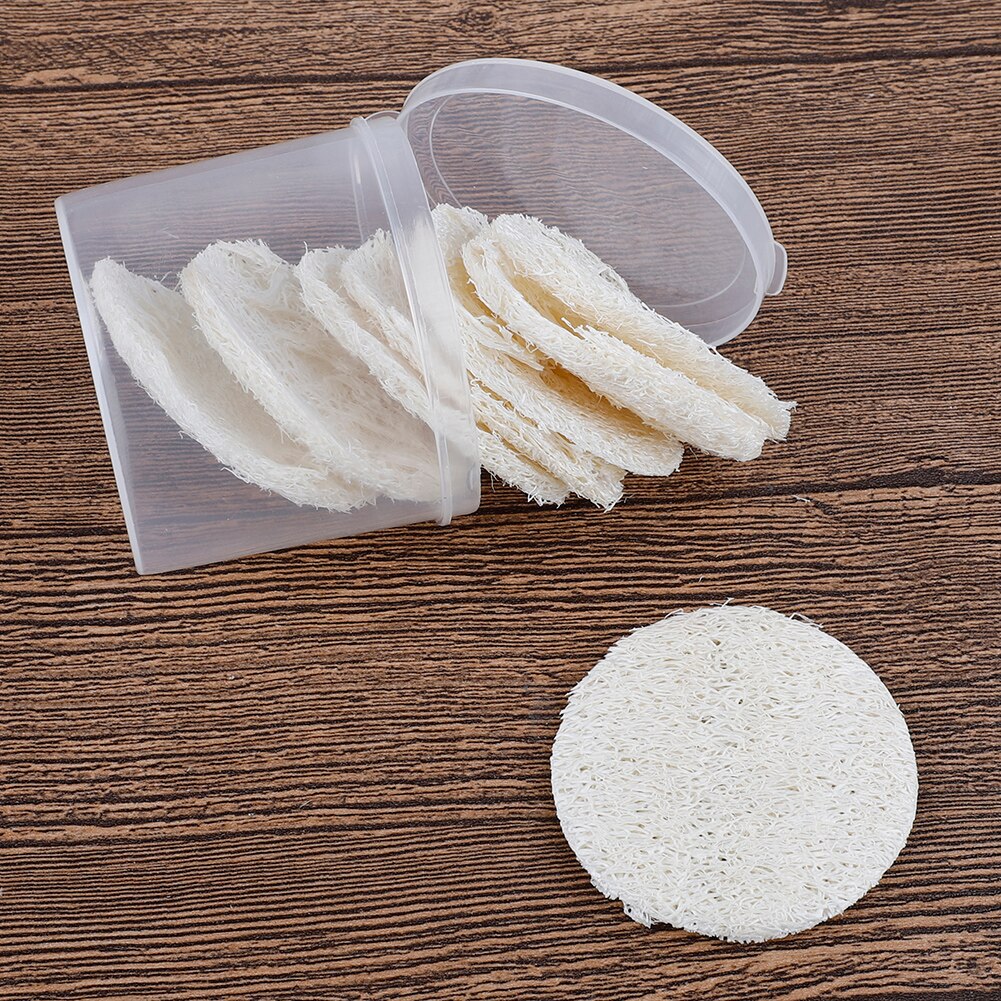 LIMPIADOR EXFOLIANTE Facial de fibra vegetal Luffa Natural de 10 Uds. Esponja removedora de maquillaje almohadillas faciales cepillo de limpieza almohadillas Loofah