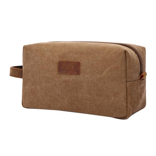 Retro Mannen Reizen Scheren Dopp Kit Cosmetische Make-Up Organizer Canvas Toilettas neceser maleta de maquiagem: Coffee