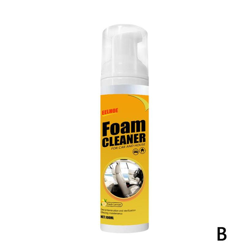 Limpiador de espuma para Interior de coche, limpiador de piel para asiento de coche, limpieza automática, agente de mantenimiento para lavado de espuma de coche, superficies A6Z6: 100ml