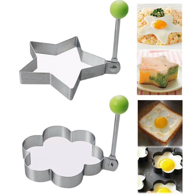 Rostfritt stål matlagning formform stekpanna stekt ägg pannkaka ring cirkel äggformar hjärta / stjärna / mus / blomformar
