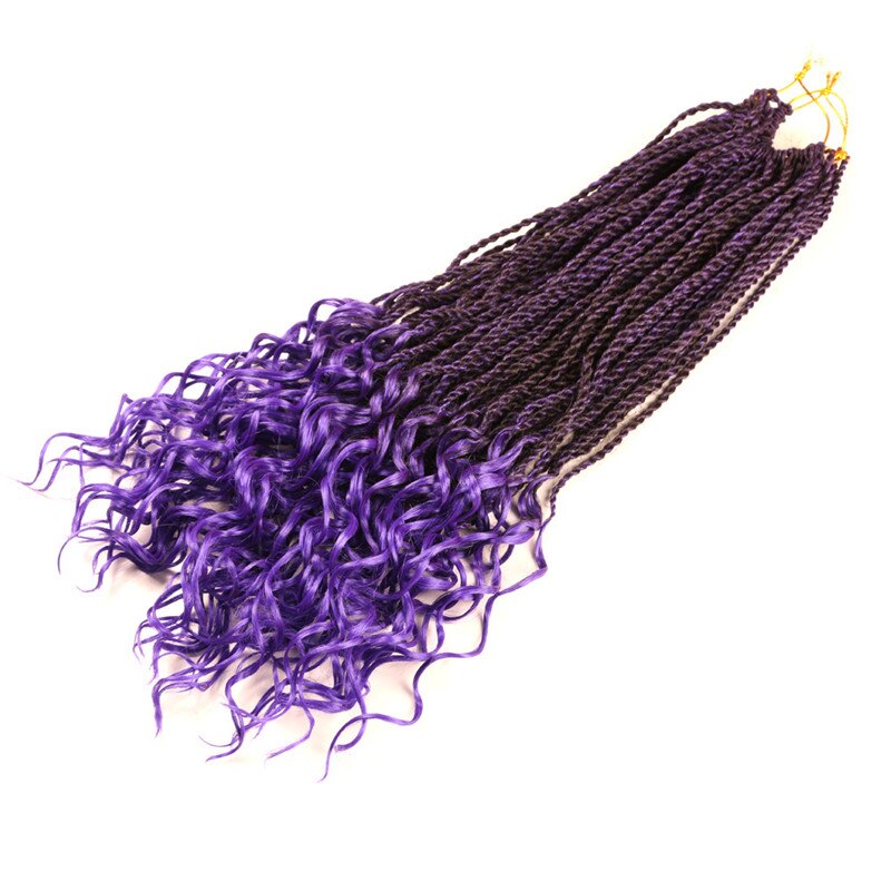 Synthetisch Haar Vlechten Ombre Vlechten Haarverlenging Vlecht Haar Paars Zwart Gemengde Kleuren Gehaakte Vlechten