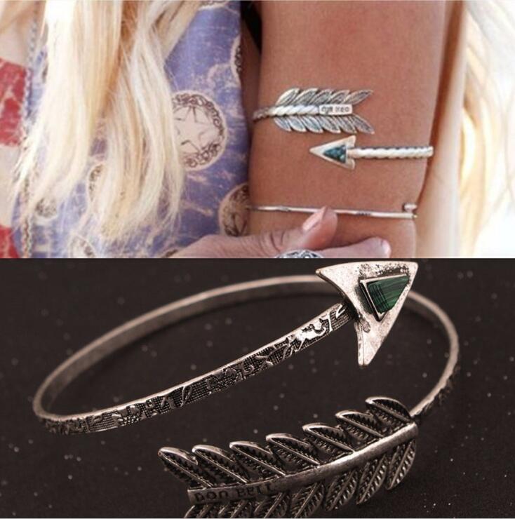 Bohemian Classic upper arm bracelet Arrow Gem Open Arm Bracelet Armlet Arm Cuff For Women Jewelry