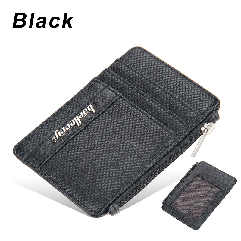Baellery vintage curto carteira masculina de couro duplo zíperes multifunction business wallet men coin pocket alta qualidade masculino bolsa: card holder-d