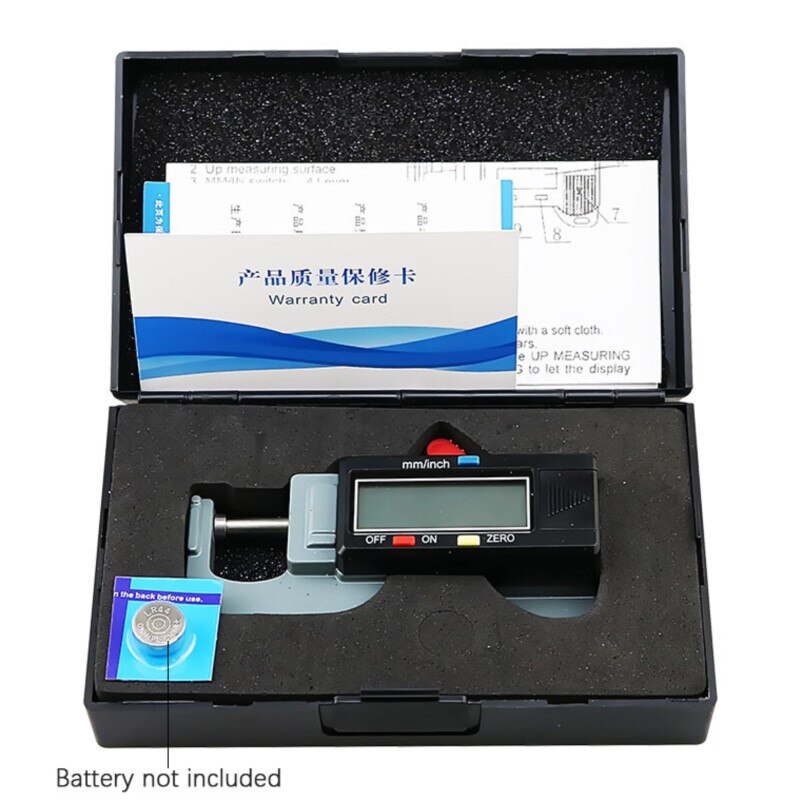 Precise Digital Thickness Gauge Meter Tester Micrometer Lateral Thickness Gauge For Leather Steel Plate Cloth 0-12.7 Mm/0.01mm
