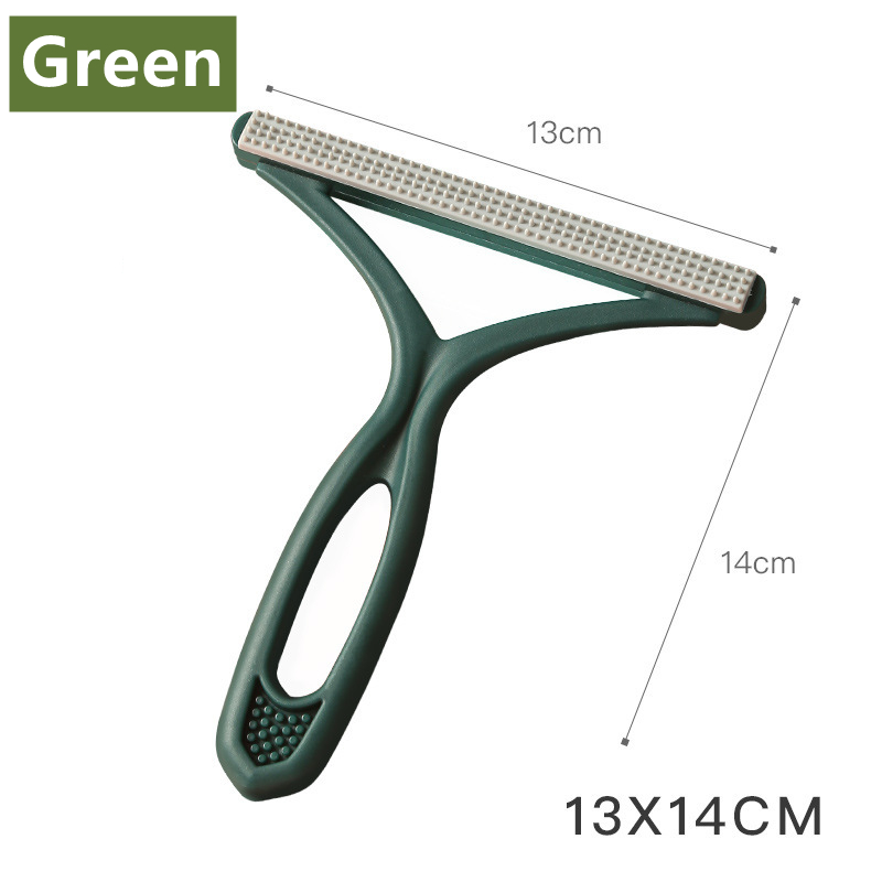 Removedor de pelusas de silicona de doble cara para mascotas, herramienta de limpieza, afeitadora, limpiador de suéter, afeitadora de tela, raspador de ropa y alfombra, 2/1 ud.: Verde
