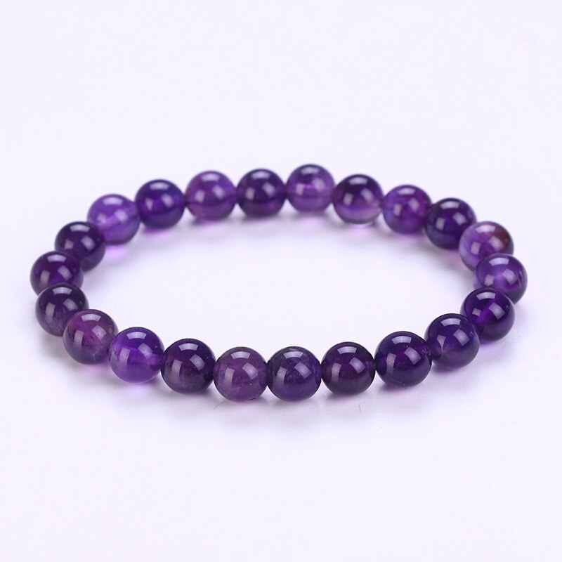 Natuurlijke Transfer Luck Purple Amethisten Bead Armband Chakra Yoga Vulkanische Steen 8mm Ronde Stenen Kralen Armbanden Voor Vrouwen: Amethysts