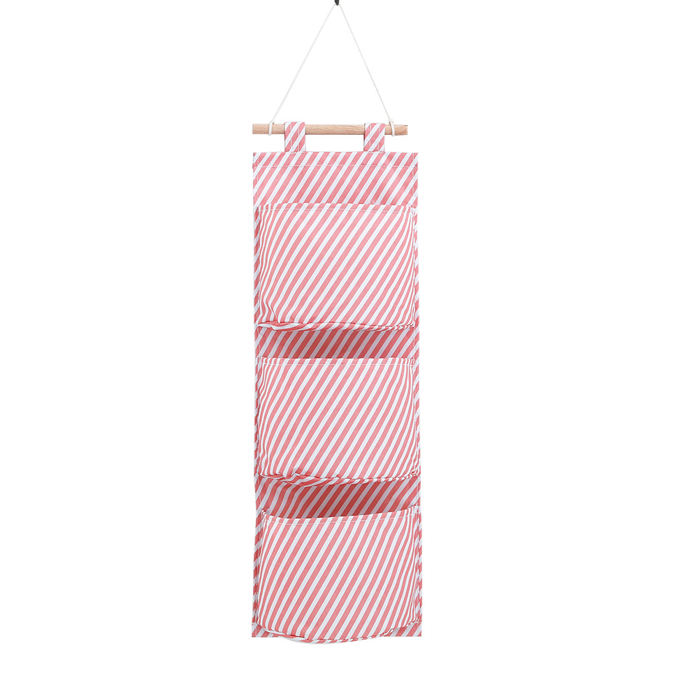 Surblue Hangende 3-plank kast organizer zak opvouwbare wasbare Oxford-stof met 2 haken beige XL