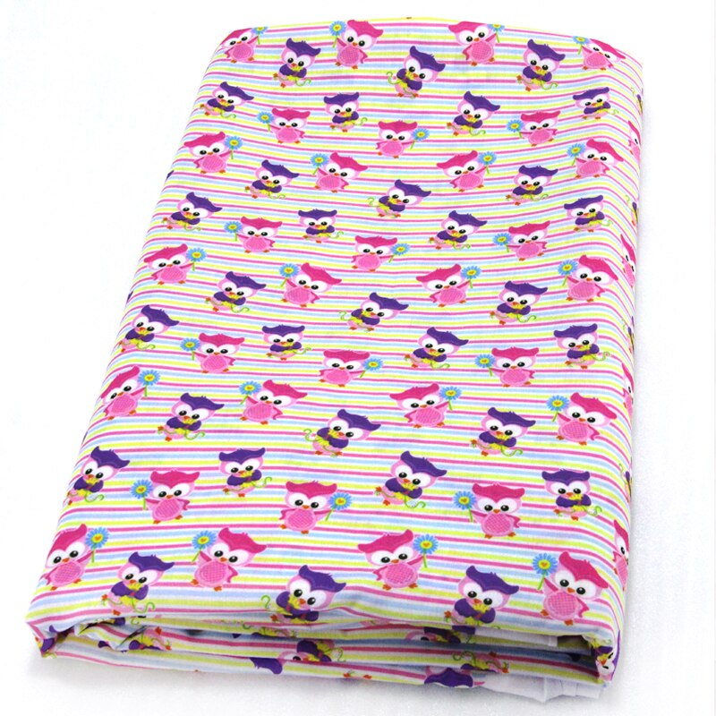 David tillbehör 50*145cm ugglor fågel djur polyester bomullstyg fortissue barn sängkläder hemtextil för sömnad ,c462: 1045411001