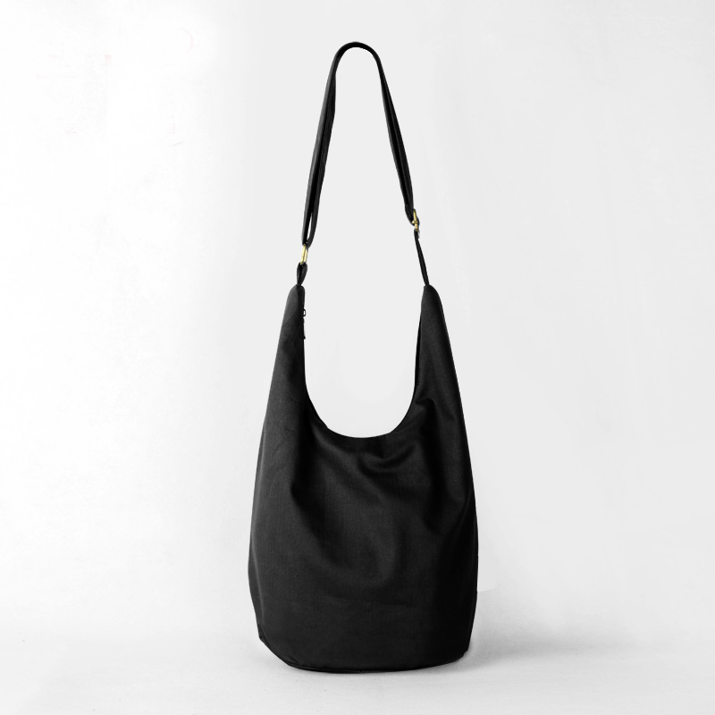 Women Men Cotton Crossbody Bag Shoulder Bags Messenger Hobo Hippie Boho Bag Women free Fringe: B bag black