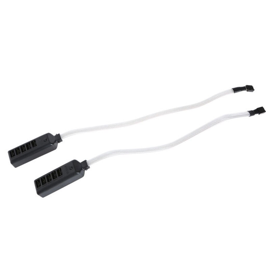 Hub Glow PWM Fans&Cooling Fan Hub PC 5 Way Splitter Sleeved Adapter LED Cable 12V Desktop
