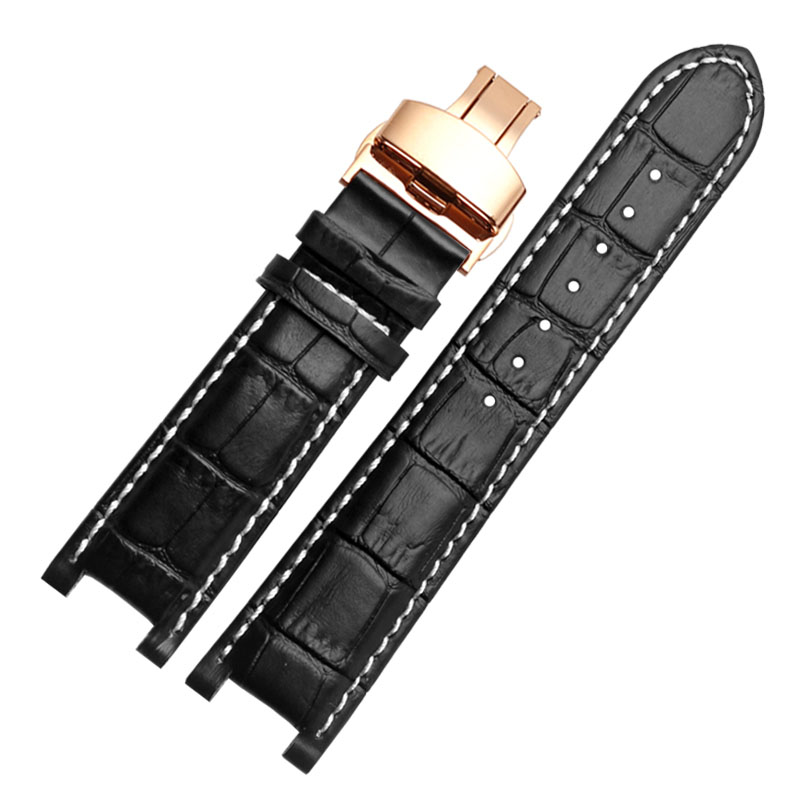 Bracelet de montre en cuir cranté 20*11mm 22*13mm pour GC Guess Passa véritable Lleathe chaîne de montre étanche hommes femmes