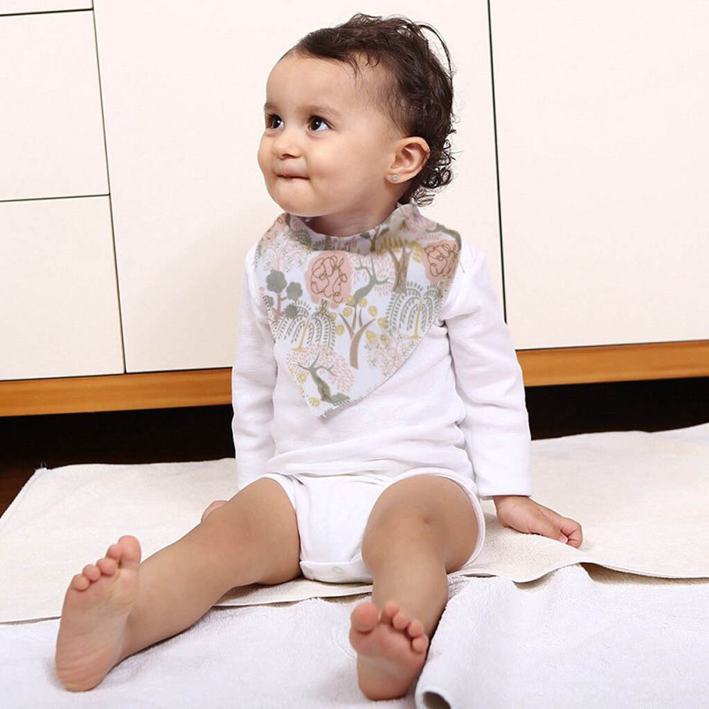 Bandana de bebé de gran Baberos triangulares para bebé de algodón de dibujos animados para recién nacidos herramientas de alimentación comer paños de eructo accesorios yl
