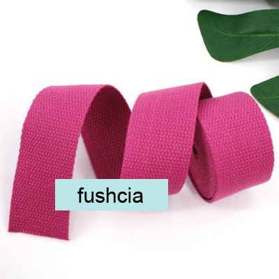 50mm( 2") Canvas Webbing 5meters Length Heavy Canvas Webbing Strap Belting Bag Strap Tape For DIY Bag Luggage Colorful: fushcia