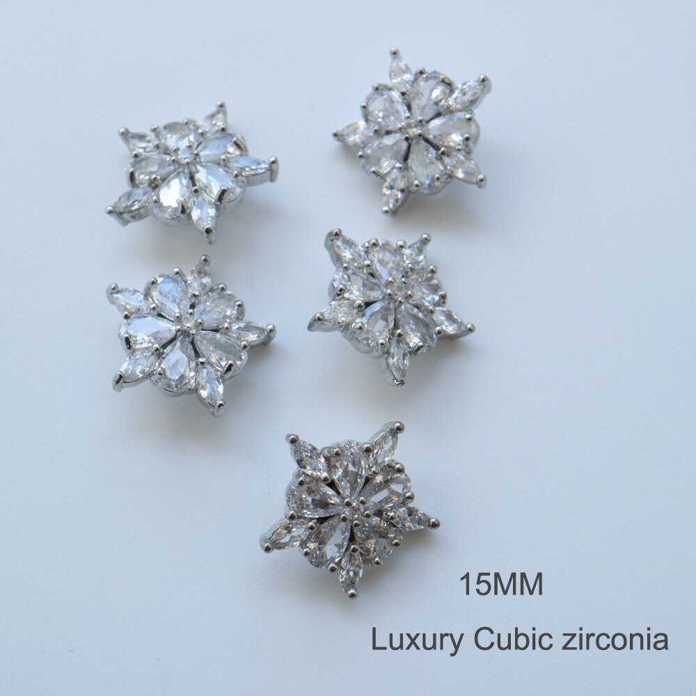 5pc/lot DIY Luxury crystal buttons Cubic zirconia button for coat shirts Decorative CZ sewing buttons for cashmere Knit cardigan