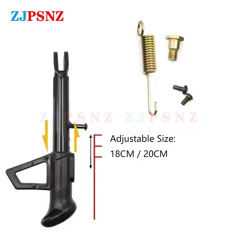 Motorcycle Scooter Kickstand Side Lining Stand Kick Foot Bracket With Spring Bolt e-Bike Kickstand Distance 14/16/18/20/22/24cm: army green