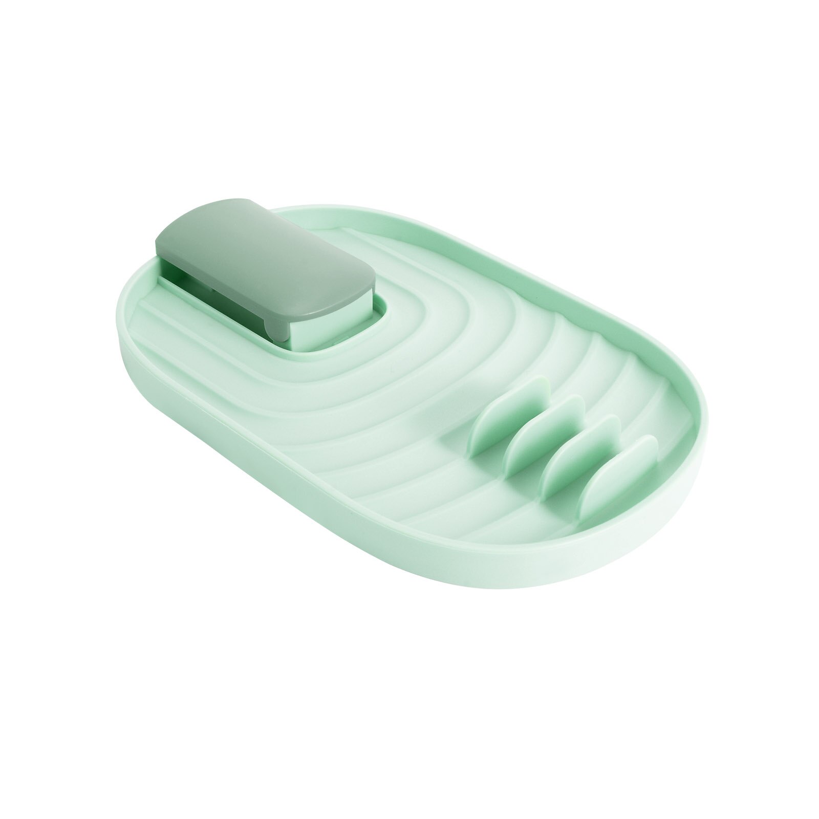 Kitchen Spatula Ladle Spoon Holder Pot Lid Shelf Multifunction on-slip Chopsticks Pad Stand Kitchen Containers Complements Tool: Green