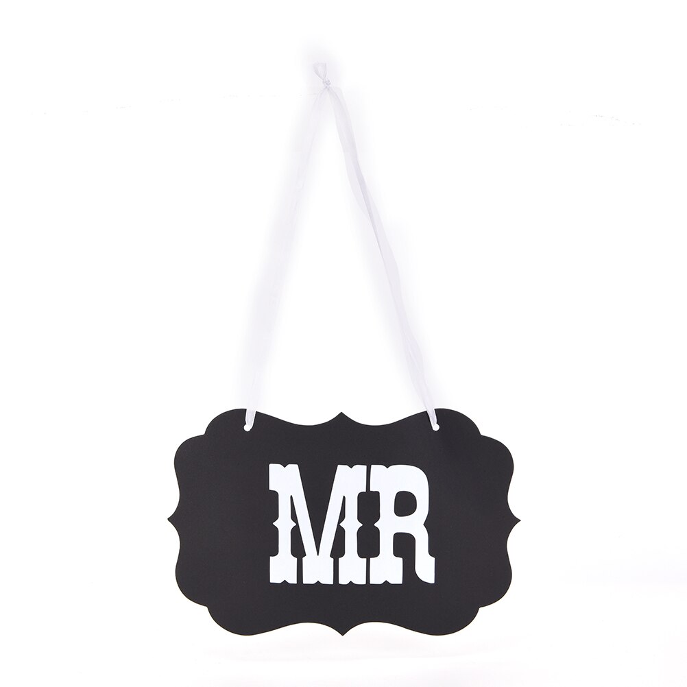 DIY Black Mr Mrs Paper Board+Ribbon Sign Photo Booth Props Wedding decoration Party Favor photocall for weddings 1set