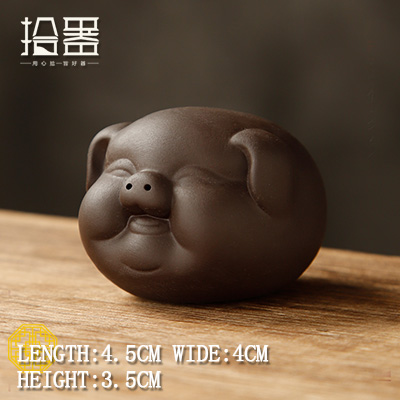 Plateau à thé en forme de cochon, sable violet, décoration de table pour animaux de compagnie, boutique, peut soulever le thé aux couleurs changeantes, jouer à l'art du thé, accessoires: 03