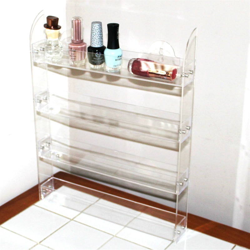 Wall mounted nail polish display rack 4 layers removable nail polish display rack hanging wall nail polish exhibition rack