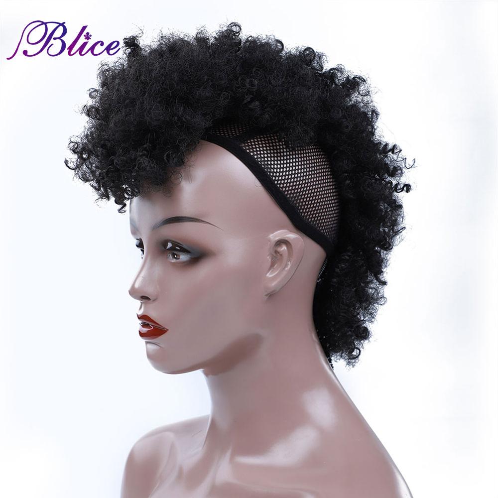 Blice – perruque Mohawk synthétique bouclée, bouffante haute, Chignon devant à derrière, courte, Punk, pour femmes, 90 pouces