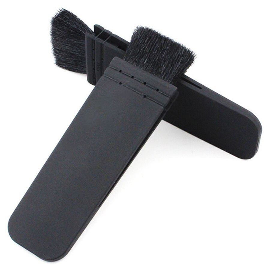 SAIANTTH-brocha Kabuki estilo italiano, pelo de cabra, mango aplanado negro, brochas de maquillaje largas y cortas, herramienta de colorete, cosmética facial