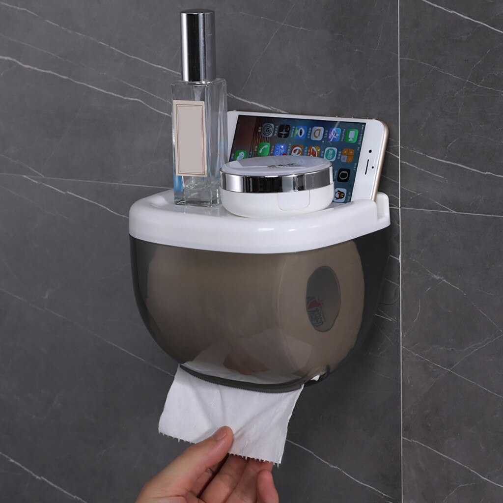 Soporte de papel higiénico a prueba de agua, estante de almacenamiento para teléfono móvil, bandeja de papel higiénico, rollo de soporte para papel de cocina, caja de almacenamiento, bandeja