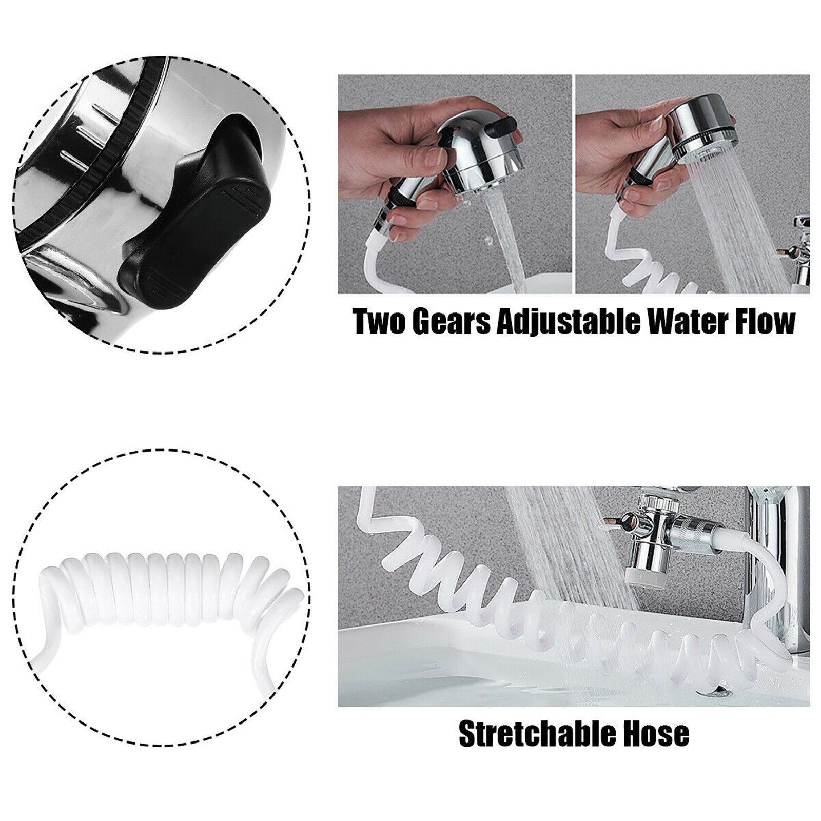 40# Bathroom Durable Sink Faucet Sprayer Simple Install Water Tap Extension Nozzle Adjustable Shower Set Декор Дома