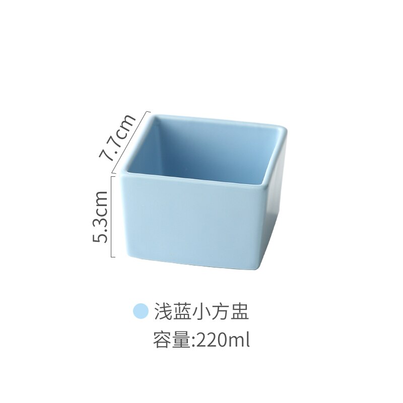Ceramic Snack Platter Solid Color Dessert Bowl Japanese Taste Dish Home Desktop Dried Fruit Tableware Combination: A--blue