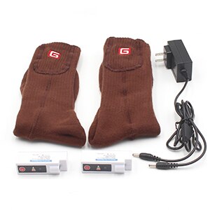 Calcetines calentados para mujer y para hombre de invierno cálidos, actividad de la batería recargable, calcetines eléctricos calentados de 3,7 voltios para la salud en invierno: Brown