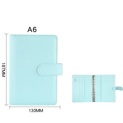 A6/a5 ring dagbog læder cover cover genopfyldelig notesbog fil mappe notesblok personlig bindemiddel ugentlig planlægger/dagsordner: Blå  a6