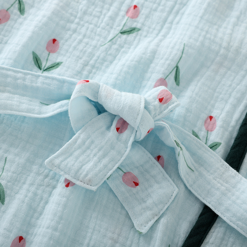 Peignoir de bain à manches courtes pour femmes, impression de fleurs multicolores, vêtements de nuit, chemise de nuit, peignoirs de maison