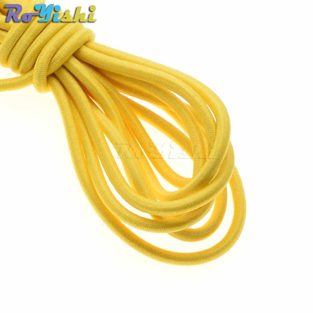 10 yards/pak kleurrijke diameter 3mm elastische touw bungee schokkoord rekkoord voor doe-het-zelf sieraden maken buitenachtergrond: Geel