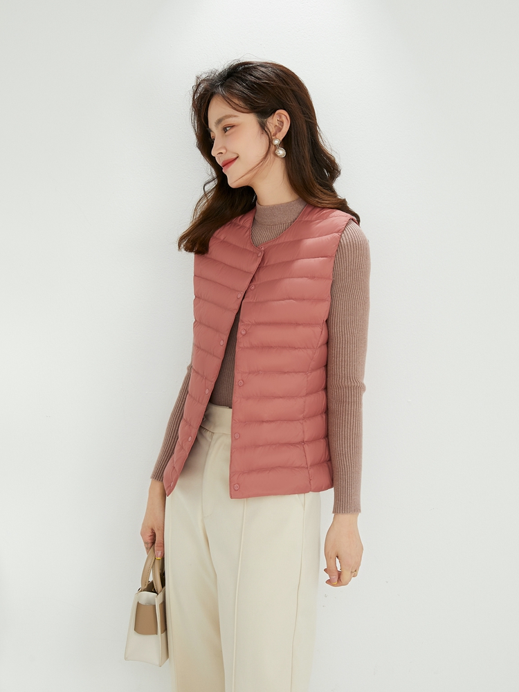 Newbang 90%  mat stof damevarmeveste ultralet dunvest dame tovejsvest bærbar varm ærmeløs vinterfor