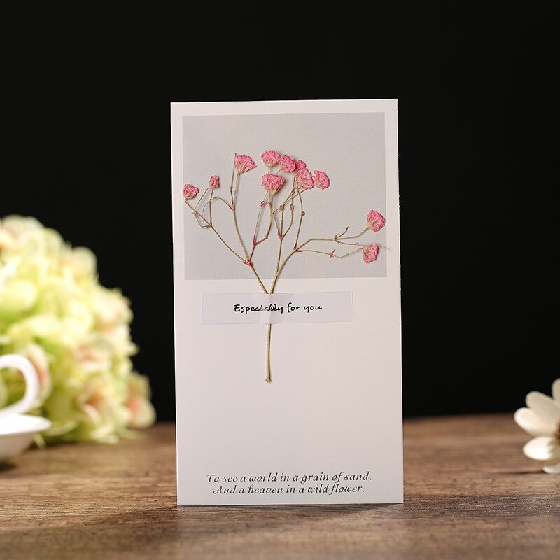 Hilsen tørkede blomster invitasjonskort bursdag thanksgiving dag mors dag beste ønsker blomst språkkort: 1