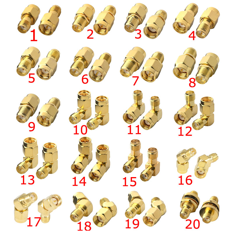 2 Pieces RF Coaxial Coax SMA Adapter Kit SMA Male Female WiFi Antenna Extension Connector