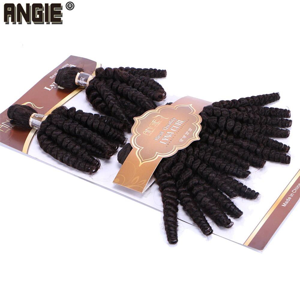 Angie Synthetische Funmi Krullend Haar Bundels 4 stks/pak 18 18 20 20 inches Hittebestendige Haar Weeft Pure Kleur 2 #