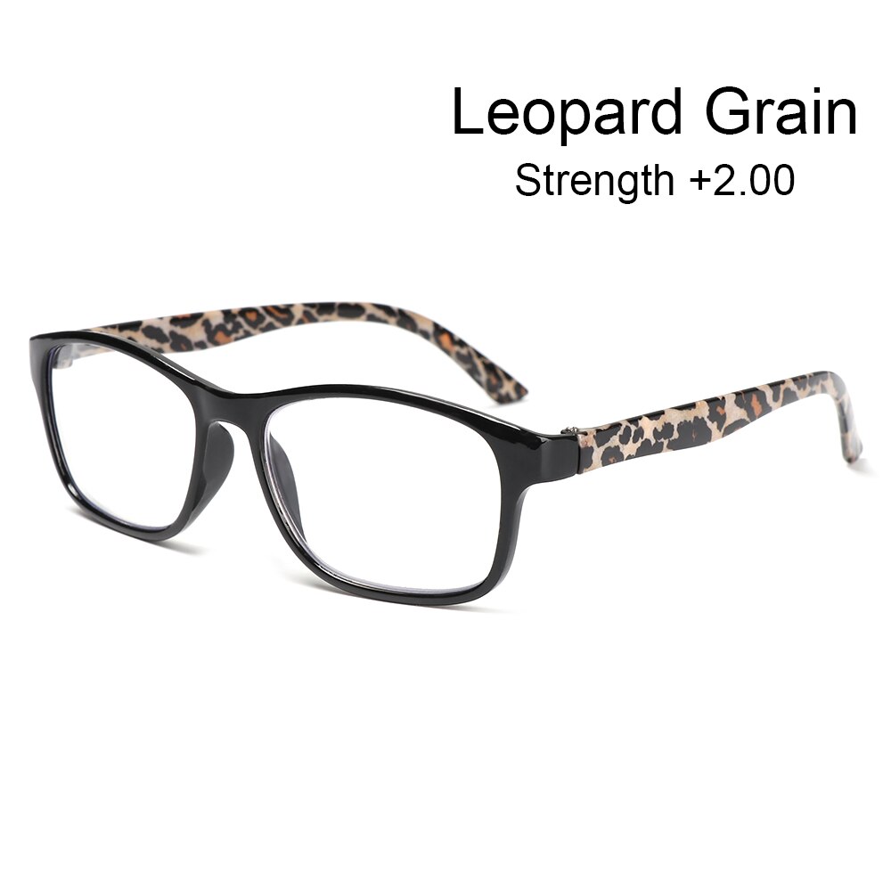 Nouvelle lunettes de lecture Portable ultraléger cadre PC haute définition unisexe presbyte lunettes Vision soins + 1.0 ~ + 4.0: Leopard Grain 2.00