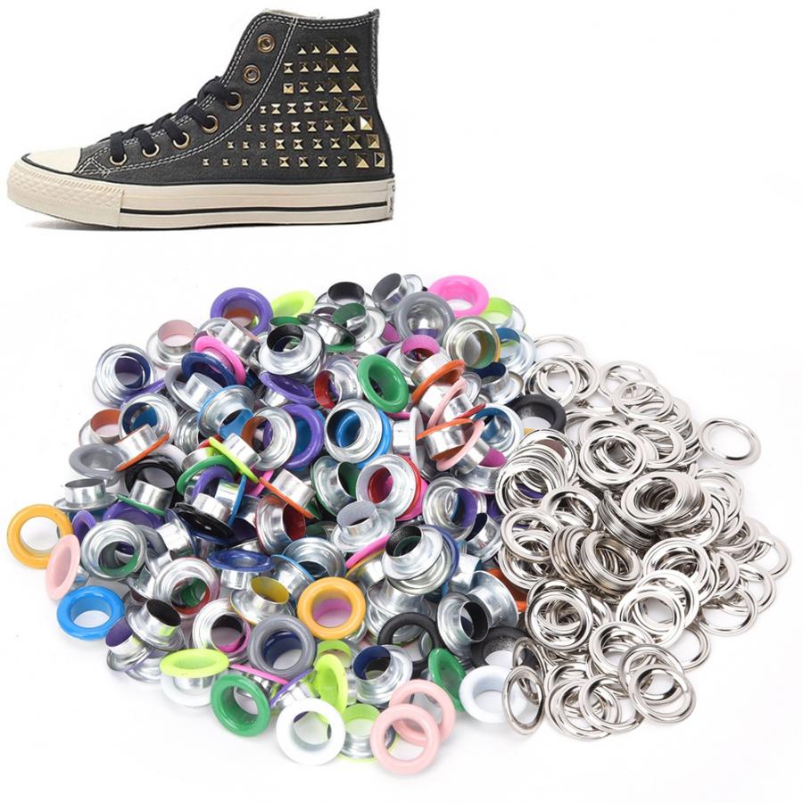 Ojal de Metal de hierro para decoración de ropa, ojal de Metal colorido, bricolaje, bolsa, zapatos, 8mm/10mm con arandela de 200 piezas, 200 Uds.