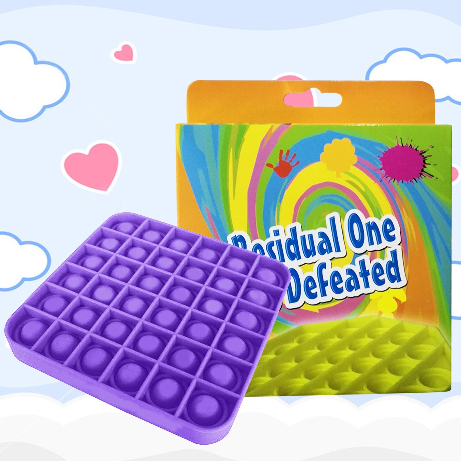 12cm Square Push Bubble Fidget Sensory Toy Unisex Autism Stress Reliever Toy Christmas Decompressie speelgoed: F