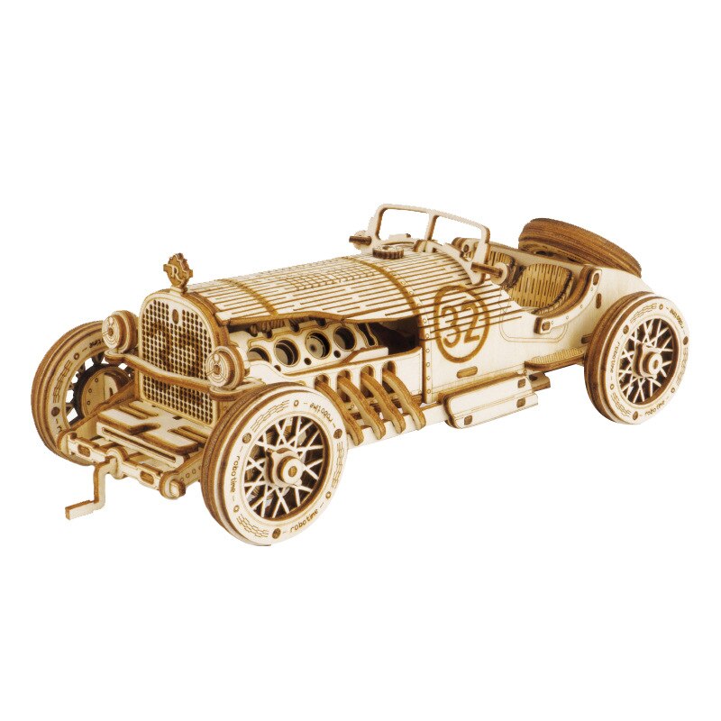 Diy 3D Houten Puzzel Trein Clockwork Gear Drive Locomotief Montage Model Building Kit Speelgoed Cadeau Voor Kinderen Tieners: MC401